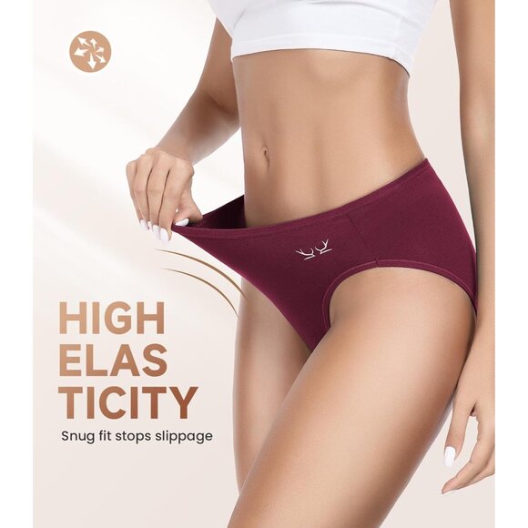 Women's Cotton Hi-Cut Underwear Pack Soft Breathable Stretch Regular Plus - Picture 3 of 6